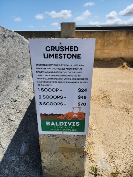 Premium Crushed Limestone Sign